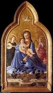 мадонна с младенцем с двумя Ангелы ( Мадонна of Смирение )