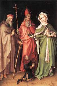 Sts 安东尼  的  隐士 , 科尼利厄斯和 玛丽·抹大拉 用 捐赠者