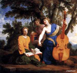 The Muses: Melpomene, Erato and Polyhymnia