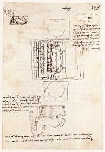 Manuscrito página en el Sforza monumento