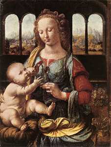 The Madonna of the Carnation (detail)