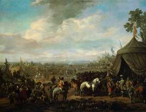 Фламандский город осажден посредством испанские солдаты