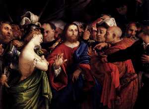 cristo e  o  mulher  tirado  dentro de  adultério