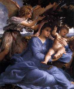 Madonna and Child with Saints and an Angel (detail)