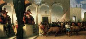 St Lucy before Paschasius and St Lucy Harnessed to Oxen