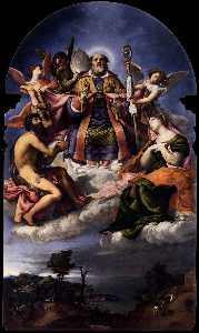 St Nicholas in Glory with Sts John the Baptist and Lucy