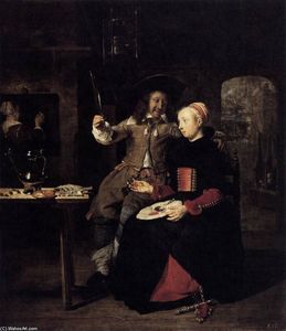 Portrait of the Artist with His Wife Isabella de Wolff in a Tavern