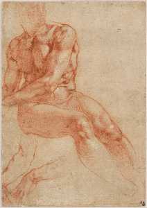 Male Upper Body with Folded Hands (verso)