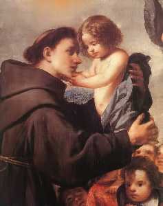 Святой Антоний самого  Падуя  с  Боже  ребёнок  Подробность