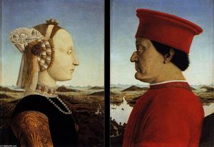 Портреты федерико да Монтефельтро и его Жена Battista Сфорца