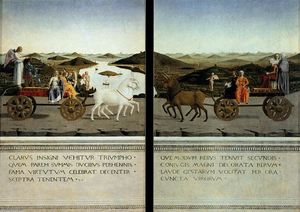 Retratos de federico montefeltro y su esposa battista sforza ( reverso )
