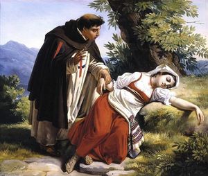 Young Monk Waking a Roman Peasant Girl