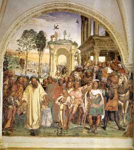 vida de san Benedicto , Escena 12 : Benedicto Recibe Mauro asícomo Placidus