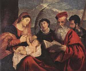 marie avec l'enfant et les saints