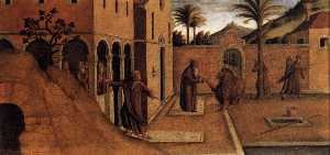 San Jerónimo trayendo  el  León  bastante  el  Convento