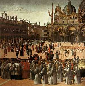 procession sur la piazza san marco détail