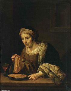 A Woman Holding Pancakes