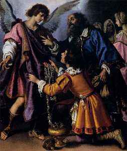 l'archange Raphael Refusant Tobias's Cadeau
