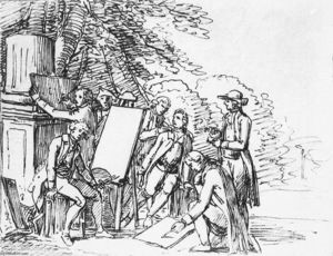 Johann Wolfgang von Goethe mit seinem italienischen Freunde