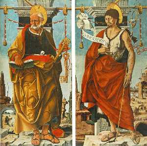 Griffoni Полиптих : st питер и st иоанна крестителя