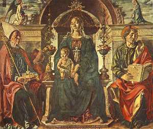 virgen con el niño y santos