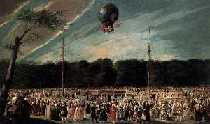 Ascension de l Monsieur Bouclé's Montgolfière Ballon en les jardins de aranjuez