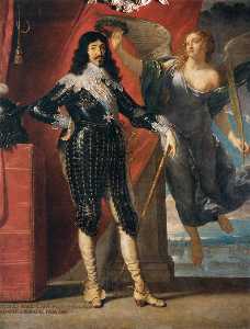 Luigi XIII incoronato  mediante  la vittoria