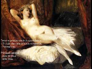 desnudo femenino reclinando en  Un  dyschatell