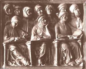 Studenten, Detail des Grab von Giovanni da Legnano