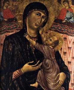 vergine con bambino sul trono  e le  due  santi