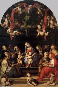 virgen y el niño con santos