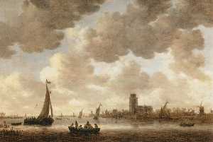 The Meuse at Dordrecht with the Groote Kerk
