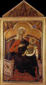 Virgin und christus  Kind  inthronisiert