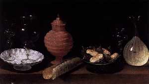 Still-Life of Glass, Pottery, and Sweets