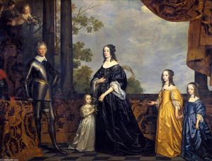 Frederick Hendrick, Príncipe de Orange, con su esposa Amalia van Solms y sus tres hijas menores