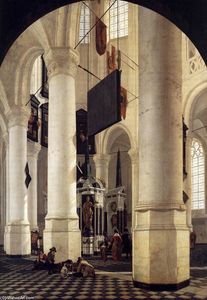 Interior de la Nieuwe Kerk, Delft, con la tumba de Guillermo el Taciturno