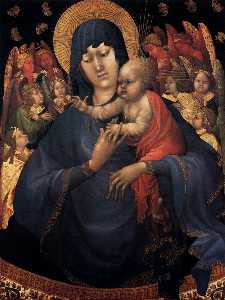 madonna col bambino con  angeli