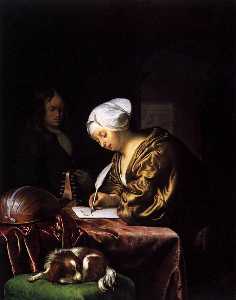 Женщина написание     письмо