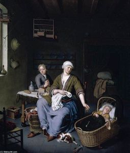 Interior with a Mother Attending her Children