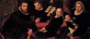 劳伦斯雅各布森 与他 妻子 三 儿子