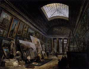 Imaginary View of the Grande Galerie in the Louvre