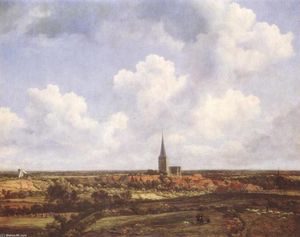 paisagem com igreja e vila
