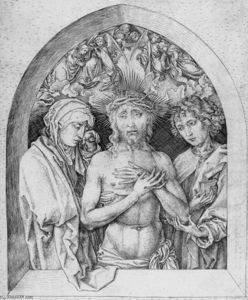 Der Schmerzensmann mit der Jungfrau Maria und St. Johannes der Evangelist