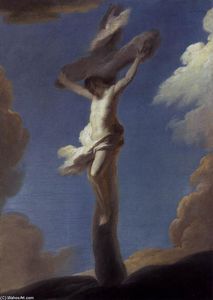 Christus am Kreuz formte an Bewölkung