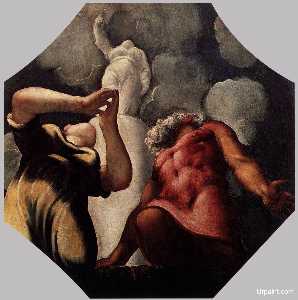 デウカリオーン そして、pyrrha 祈り 前に 像 の 女神 テミス