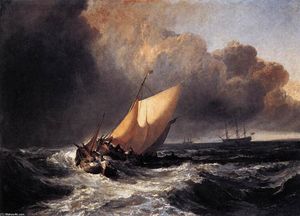  荷兰 船 在 一个 大风