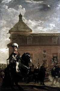 王子 巴尔塔萨 卡洛斯  与 Count-Duke 的 奥利瓦雷斯  在 王室的 马厩