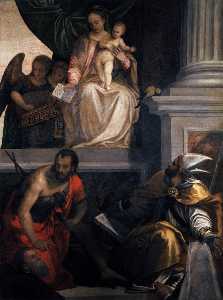 мадонна на троне с ребенком , иоанн предтеча , сент луис тулузский и доноры