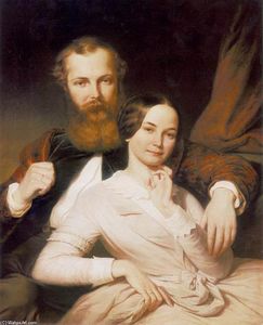 Compositore Mihály Mosonyi e sua moglie - Henrik Weber
