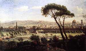 Vista de Florencia desde la Via Bolognese
